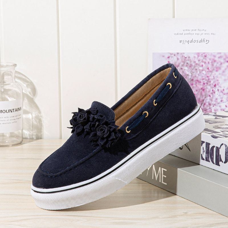 Dame Ruskind Flower Comfy Foring Simple Solid Casual Loafers Sko