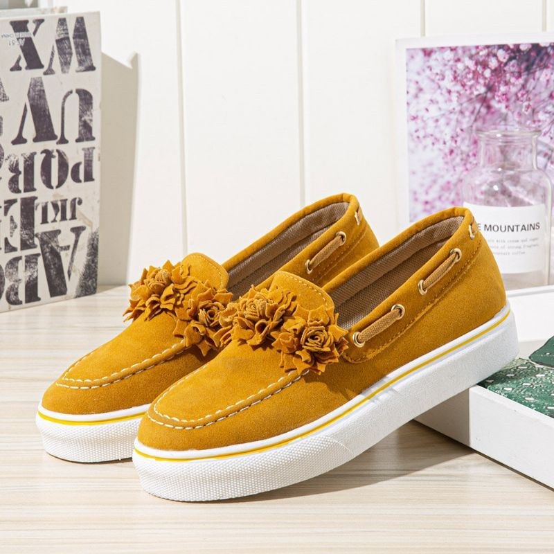 Dame Ruskind Flower Comfy Foring Simple Solid Casual Loafers Sko