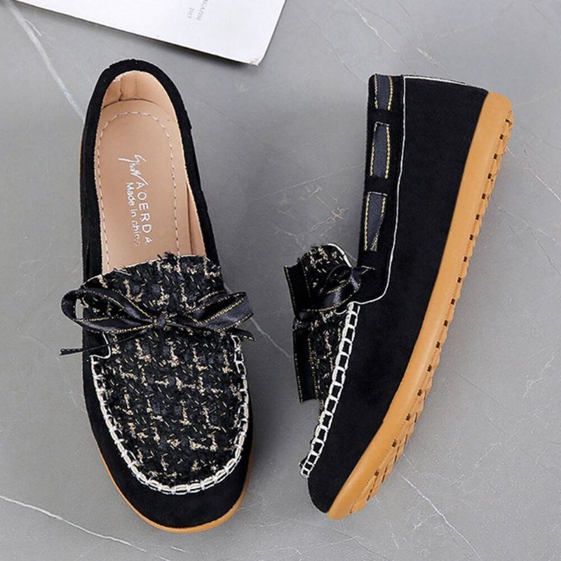 Dame Sommerfugleknude Dekor Lille Duft Vind Behagelig Åndbar Casual Slip On Loafers