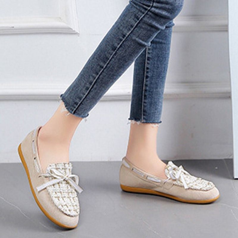 Dame Sommerfugleknude Dekor Lille Duft Vind Behagelig Åndbar Casual Slip On Loafers