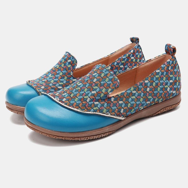 Dame Splejsningsmønster Lukkede Tå Loafers Slip On Casual Flats