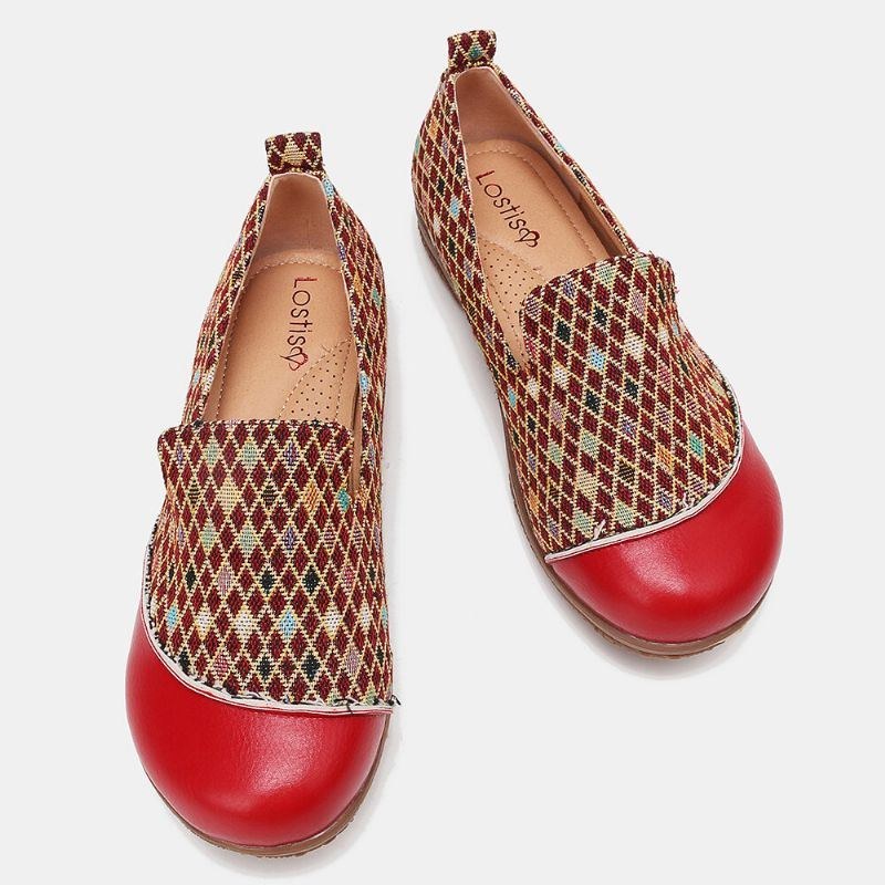 Dame Splejsningsmønster Lukkede Tå Loafers Slip On Casual Flats