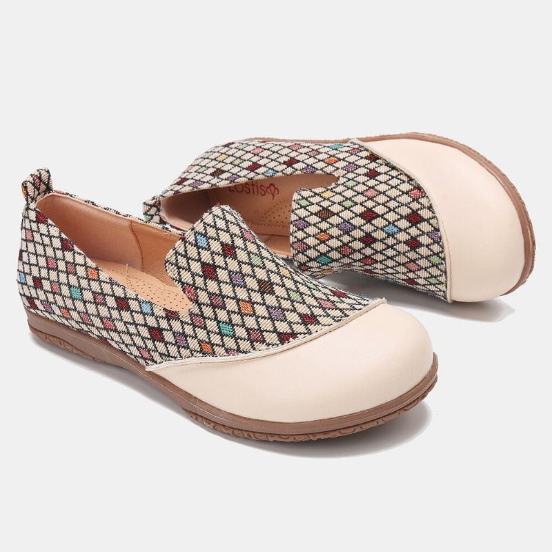 Dame Splejsningsmønster Lukkede Tå Loafers Slip On Casual Flats