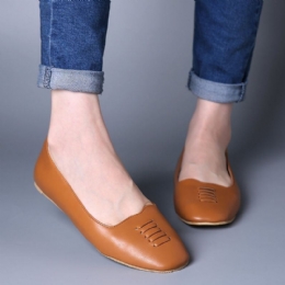 Dame Square Toe Comfy Lightweight Slip On Loafers