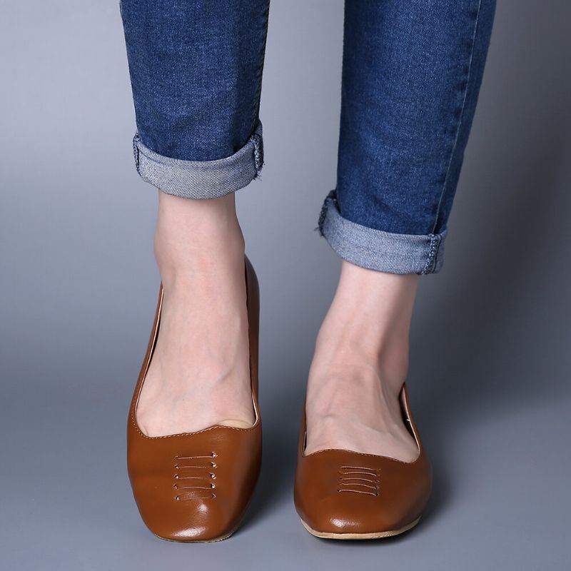 Dame Square Toe Comfy Lightweight Slip On Loafers