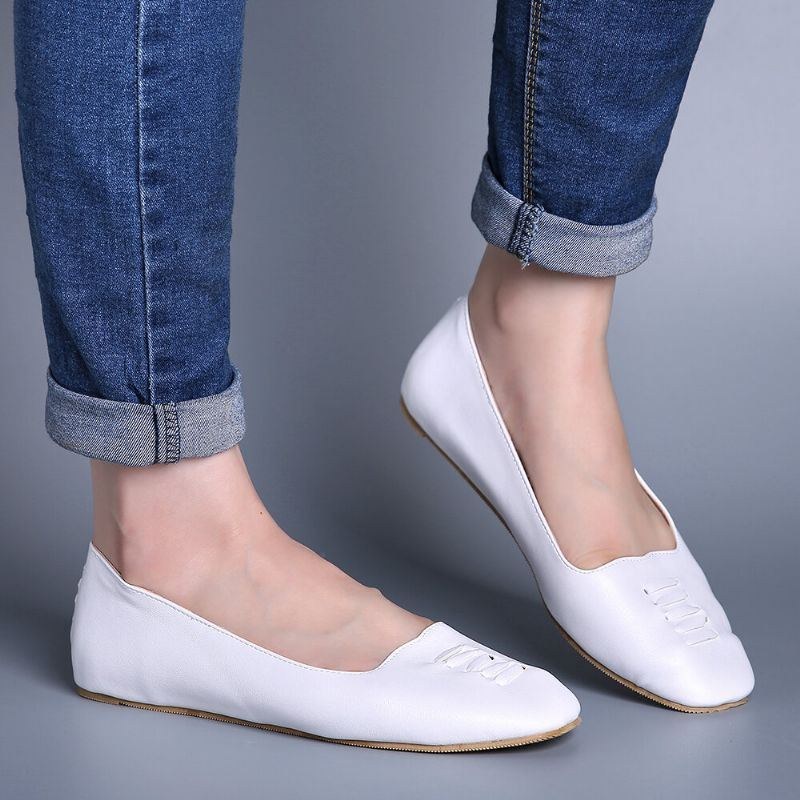 Dame Square Toe Comfy Lightweight Slip On Loafers