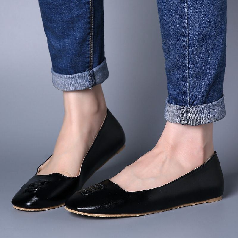 Dame Square Toe Comfy Lightweight Slip On Loafers