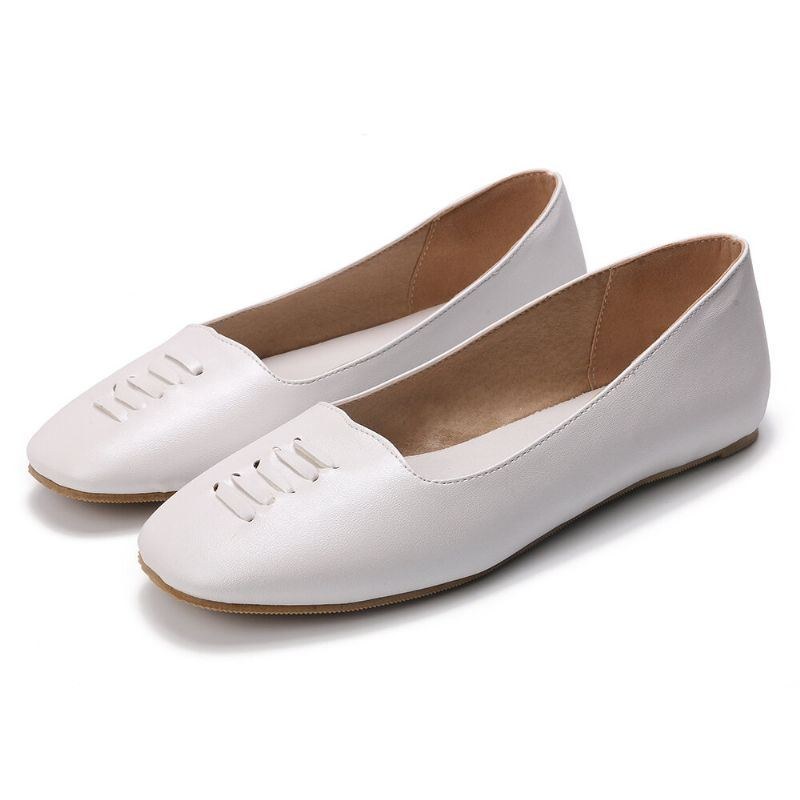 Dame Square Toe Comfy Lightweight Slip On Loafers