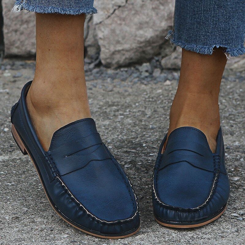 Dame Stor Størrelse Comfy Soild Slip On Casual Flats Loafers