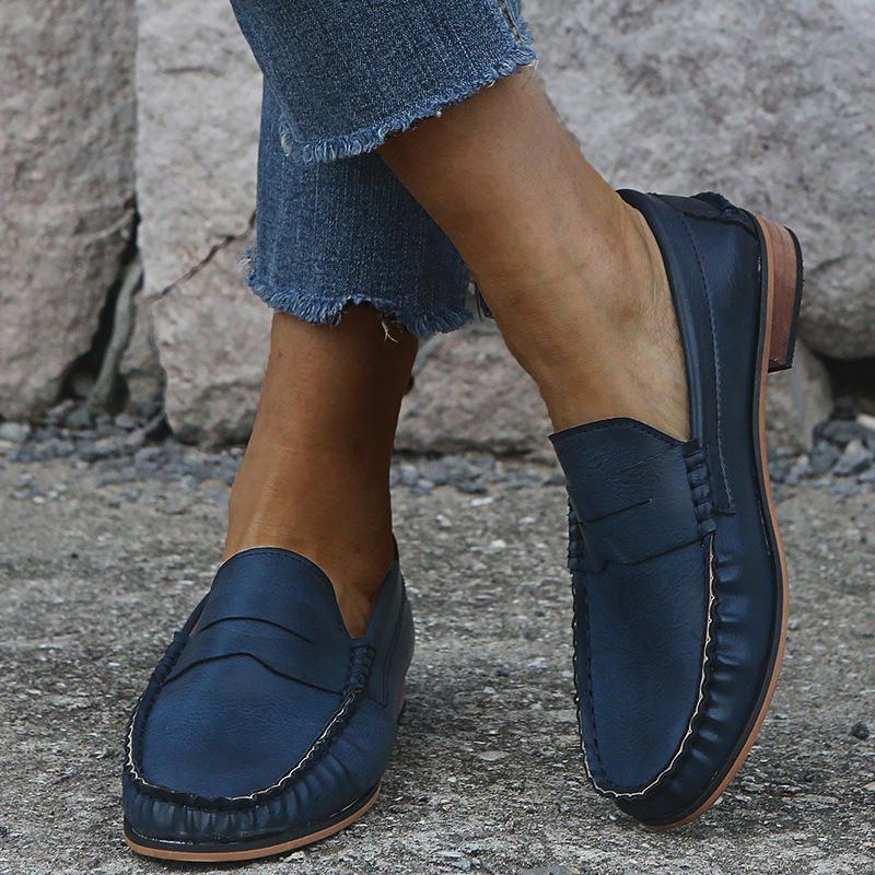 Dame Stor Størrelse Comfy Soild Slip On Casual Flats Loafers