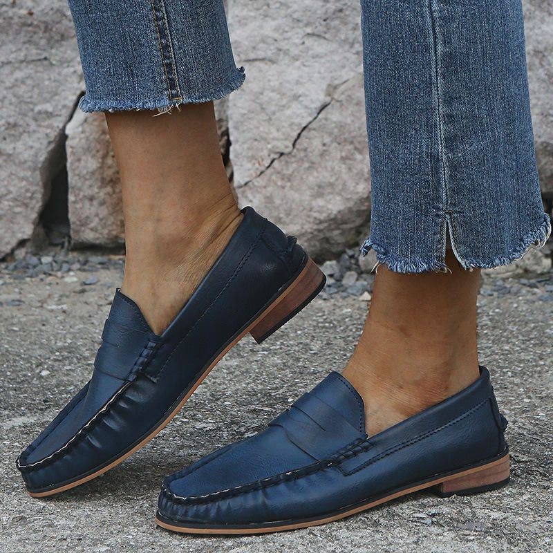 Dame Stor Størrelse Comfy Soild Slip On Casual Flats Loafers