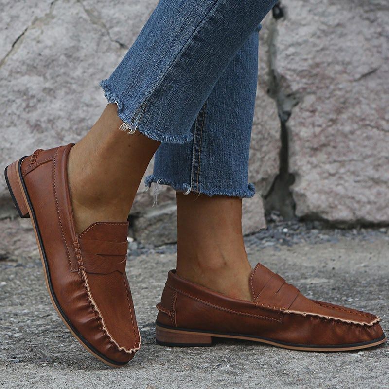 Dame Stor Størrelse Comfy Soild Slip On Casual Flats Loafers