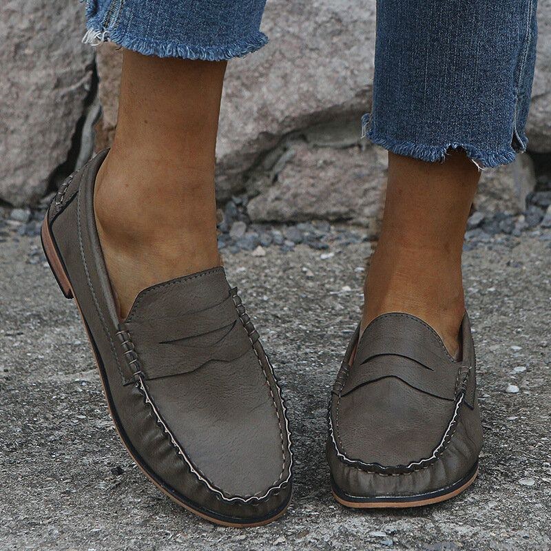 Dame Stor Størrelse Comfy Soild Slip On Casual Flats Loafers