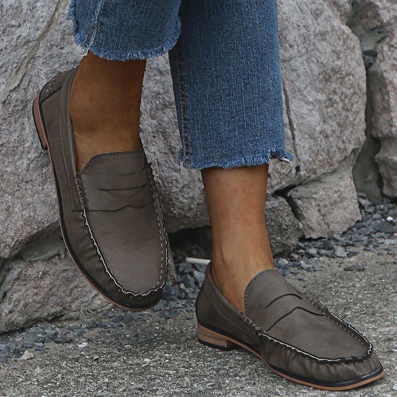 Dame Stor Størrelse Comfy Soild Slip On Casual Flats Loafers