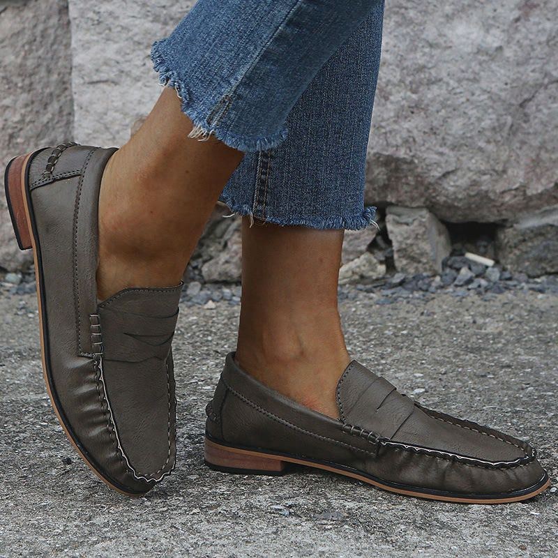 Dame Stor Størrelse Comfy Soild Slip On Casual Flats Loafers