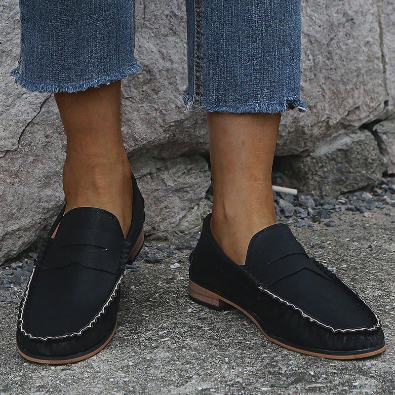 Dame Stor Størrelse Comfy Soild Slip On Casual Flats Loafers