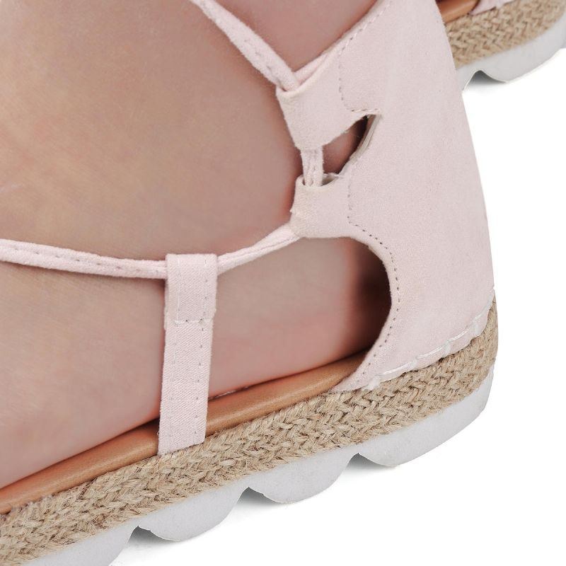 Dame Strappy Espadrilles Plus Size Casual Ensfarvet Sommer Platform Sandaler