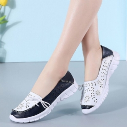 Dame Stricing Flowers Hollow Sports Non-slip Casual Loafers