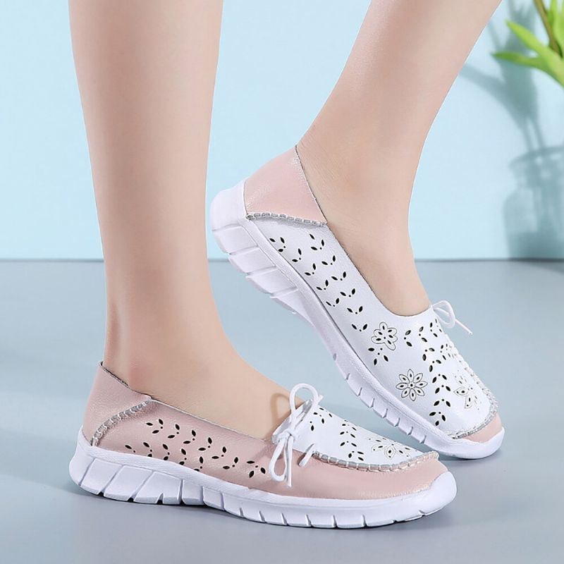 Dame Stricing Flowers Hollow Sports Non-slip Casual Loafers