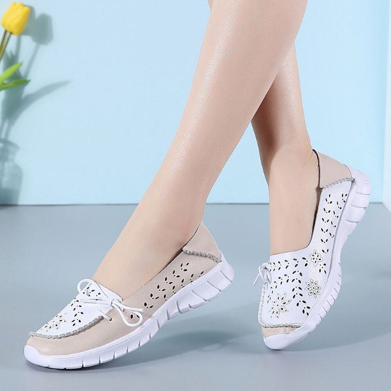 Dame Stricing Flowers Hollow Sports Non-slip Casual Loafers