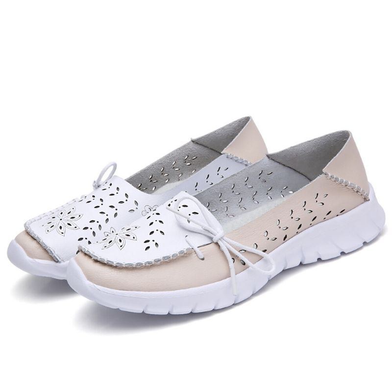 Dame Stricing Flowers Hollow Sports Non-slip Casual Loafers