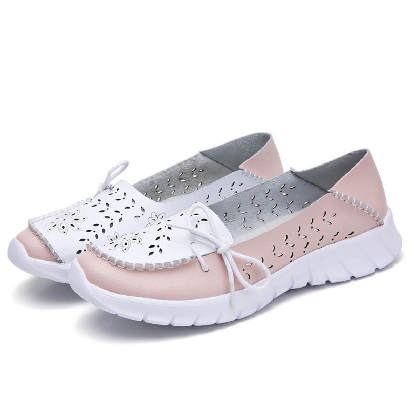 Dame Stricing Flowers Hollow Sports Non-slip Casual Loafers