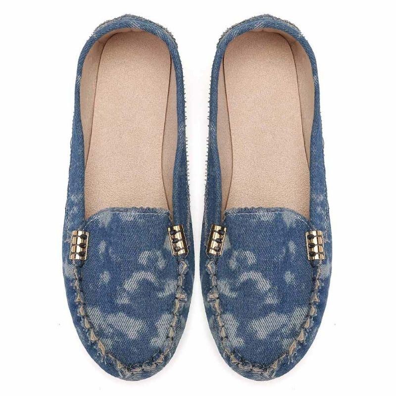 Dame Stricing Skridsikker Blød Sål Casual Slip On Loafers