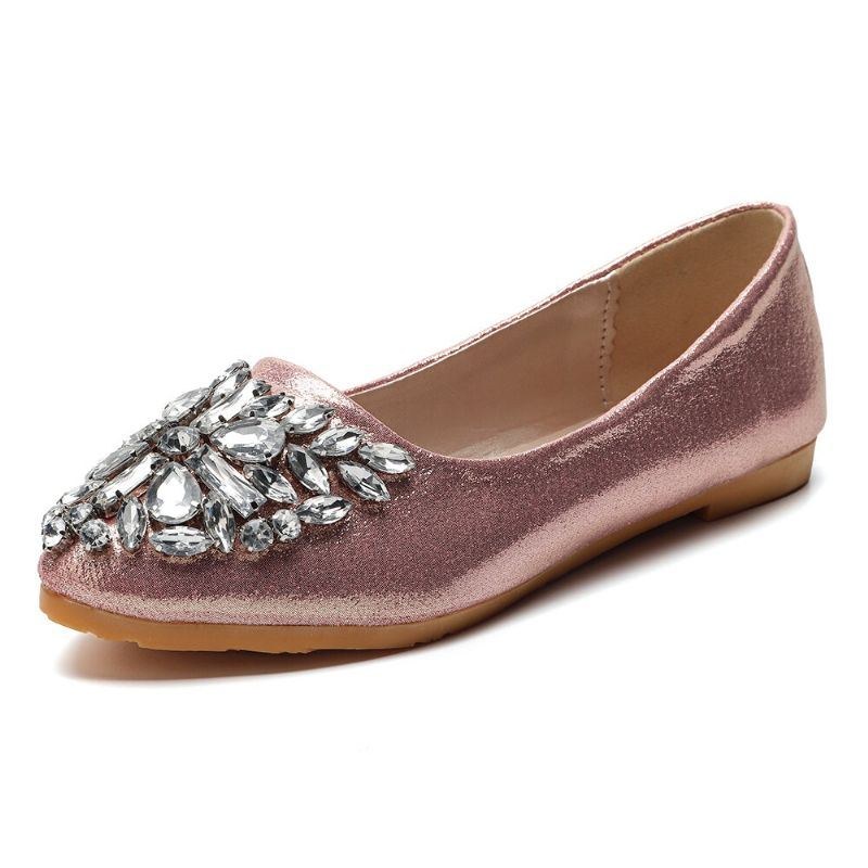 Dame Sweet Rhinestone Damer Letvægts Rhinestone Dressy Flats