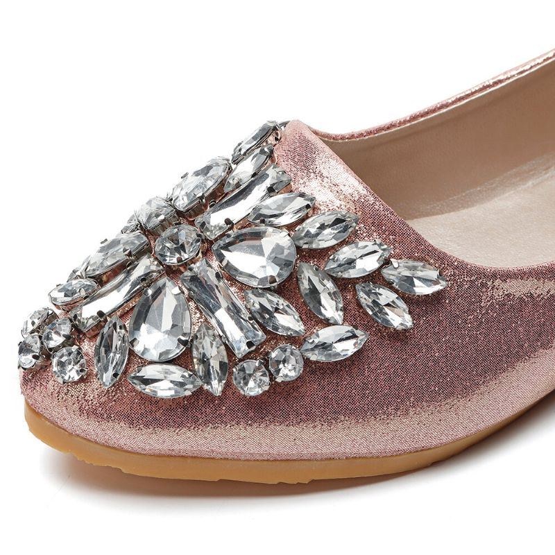 Dame Sweet Rhinestone Damer Letvægts Rhinestone Dressy Flats