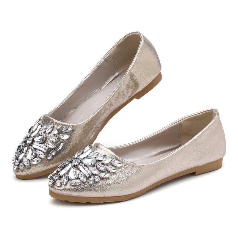 Dame Sweet Rhinestone Damer Letvægts Rhinestone Dressy Flats