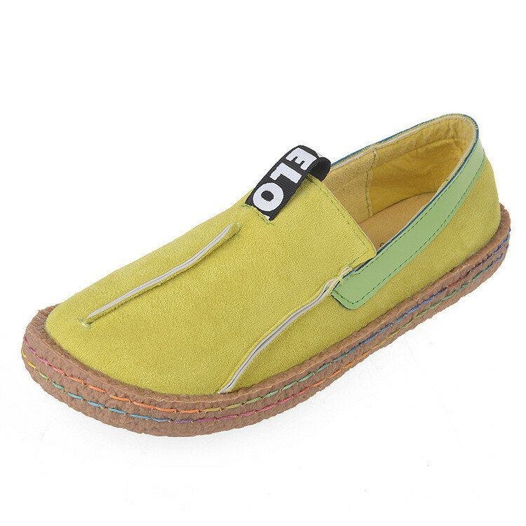 Dame Syning Blød Sål Rund Tå Slip On Casual Flats Loafers