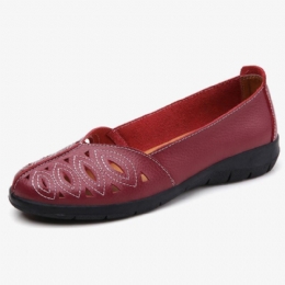 Dame Syning Blomster Hule Skridsikre Casual Slip On Loafers