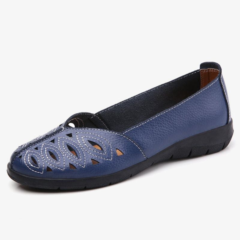 Dame Syning Blomster Hule Skridsikre Casual Slip On Loafers