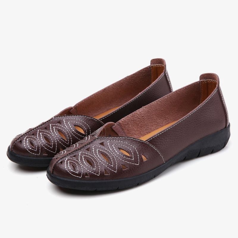 Dame Syning Blomster Hule Skridsikre Casual Slip On Loafers