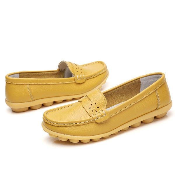 Dame Us Størrelse 5-13 Pure Color Blød Sål Rund Tå Slip On Flat Loafers