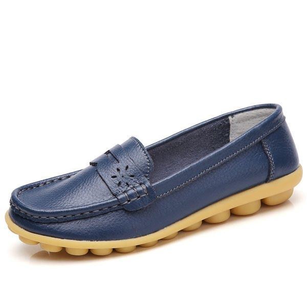 Dame Us Størrelse 5-13 Pure Color Blød Sål Rund Tå Slip On Flat Loafers