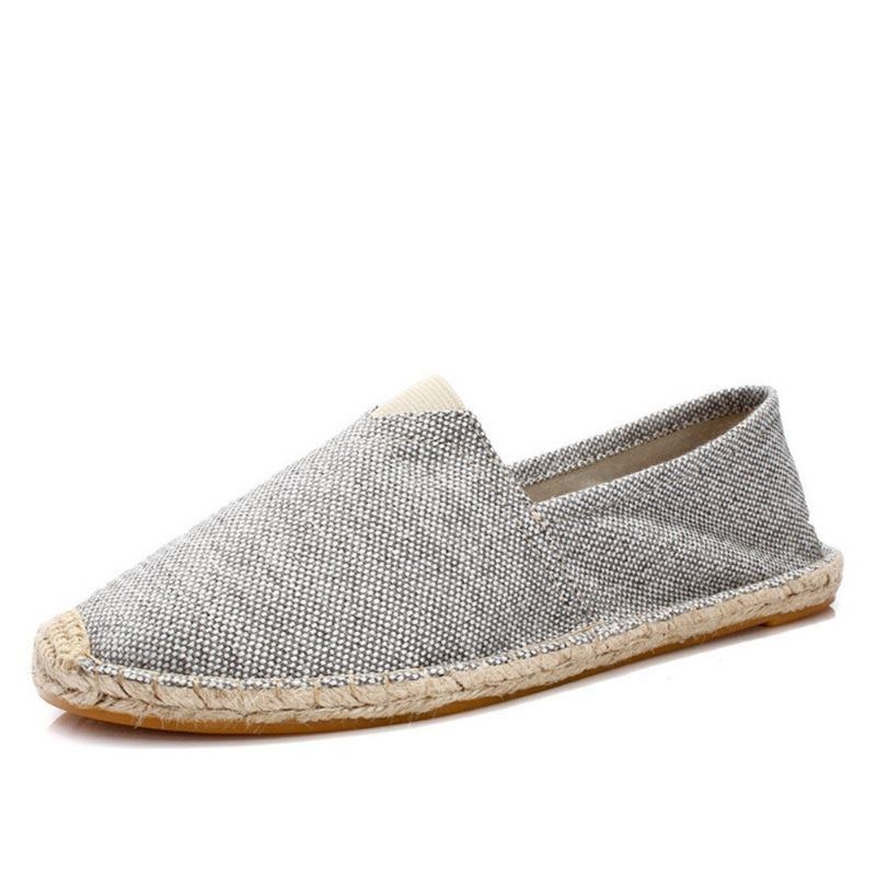 Damer Large Størrelse Ensfarvet Slip-on Espadrilles Fisherman Flat Shoes