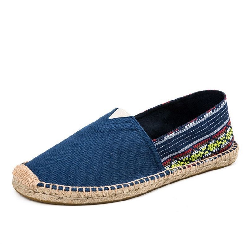 Damer Large Størrelse Etnisk Stil Linned Slip-on Espadrille Fisherman's Shoes