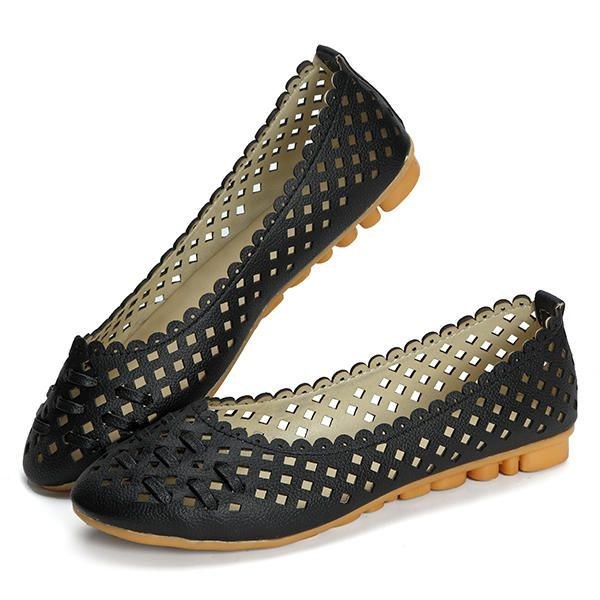 Damesko Hollow Out Åndbar Casual Flats