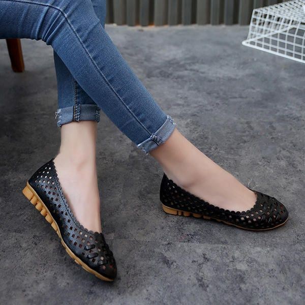 Damesko Hollow Out Åndbar Casual Flats