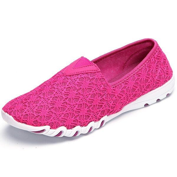 Hollow Out Mesh Slip On Åndbare Flade Loafers Til Kvinder