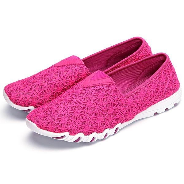 Hollow Out Mesh Slip On Åndbare Flade Loafers Til Kvinder