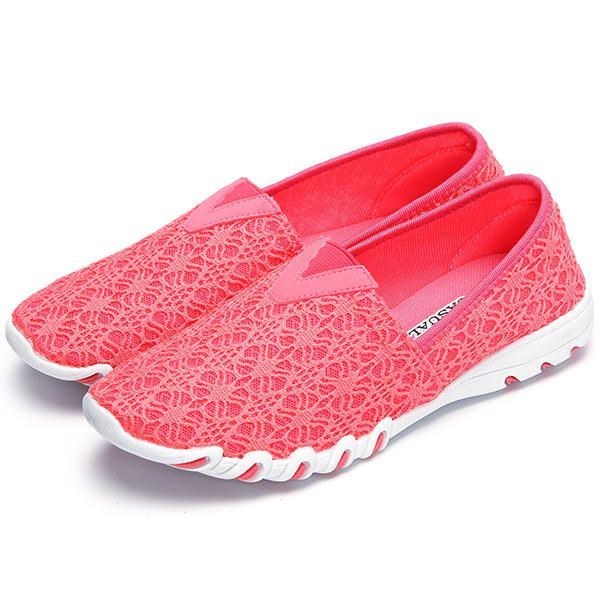 Hollow Out Mesh Slip On Åndbare Flade Loafers Til Kvinder