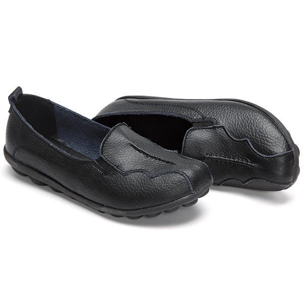 Kvinders Rund Tå Blød Sål Slip On Flat Loafers