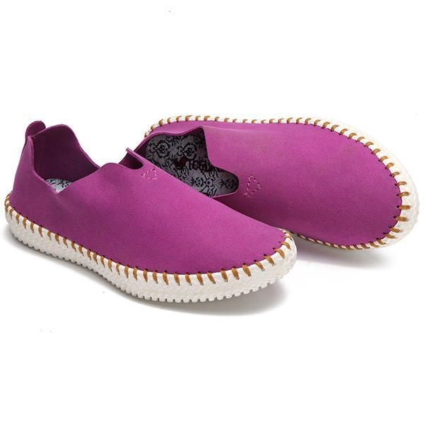 Loafers Casual Damer Flade Sko I Ruskind