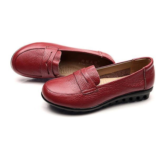 Nye Kvinder Bløde Afslappede Komfortable Flats Loafers Slip-on Fashion Rund Toe Flats Sko