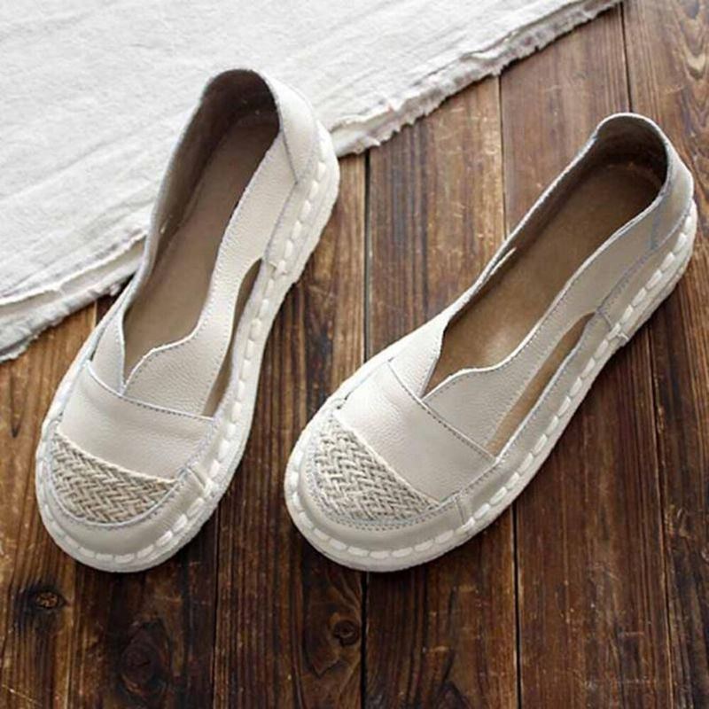 Plus Size Dame Loafers Rund Toe Casual Hulsømme Slip-on Flats