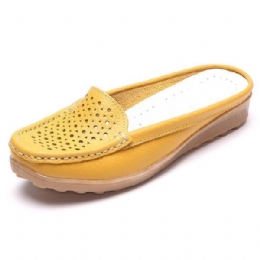 Soft Hollow Out Runde Toe Penny Loafers Til Kvinder