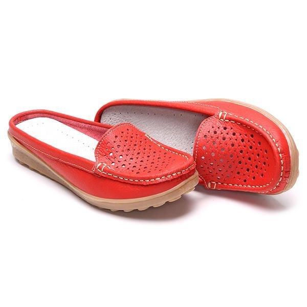 Soft Hollow Out Runde Toe Penny Loafers Til Kvinder