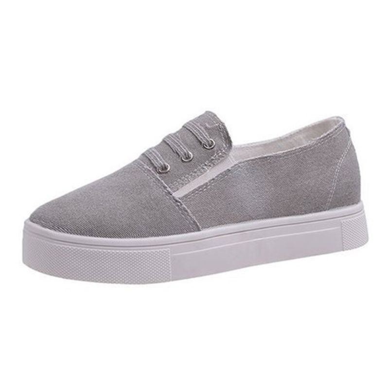 Stor Størrelse Dame Elastic Band Loafers Canvas Dame Flats